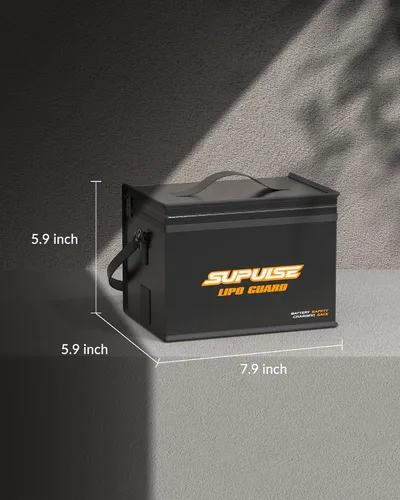 Vista 8 de SUPULSE Lipo Bolsa de batería ignífuga a prueba de explosiones Bolsa de gran capacidad para cargar batería y bolsa de protección de almacenamiento