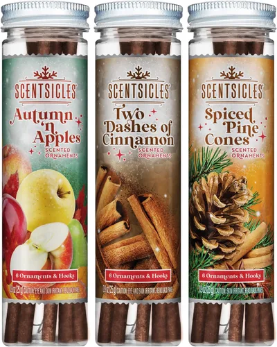 Vista 7 de Scentsicles - Varillas perfumadas de otoño y manzanas, paquete de 3 (18 varillas en total) 18 palos y ganchos en total