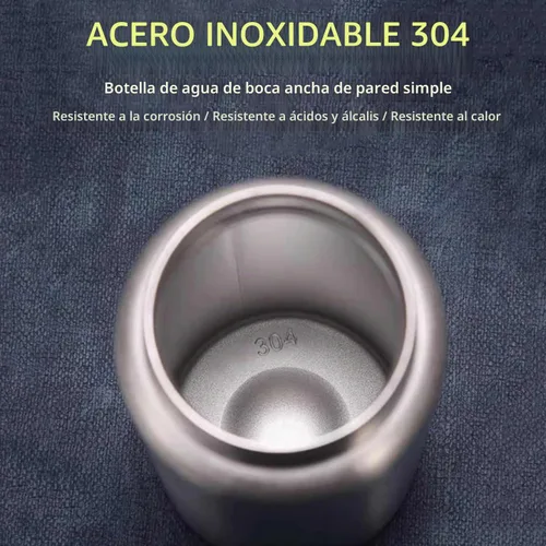 Vista 8 de CDJ Botella de agua de acero inoxidable de una sola pared sin aislamiento de 16 onzas, botella de agua de metal reutilizable para deportes, a prueba