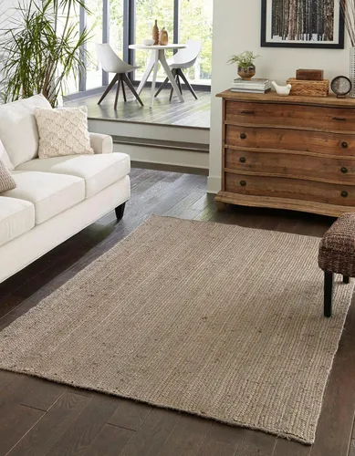 Vista 32 de Unique Loom Alfombra trenzada de la colección de yute - Dhaka (1' 2" x 6' 1", camino de mesa, gris)