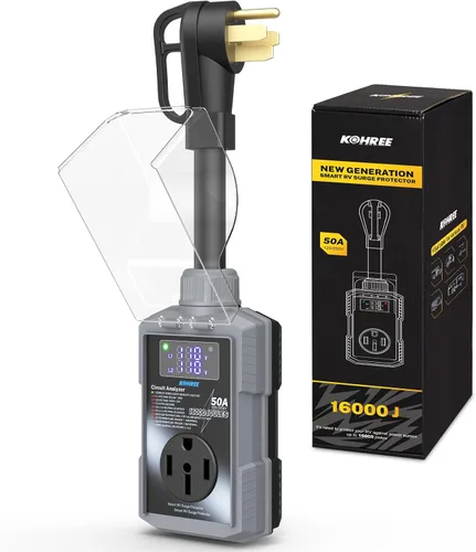 Vista 11 de Kohree Protector contra sobretensiones RV de 30 amperios con protección de alto y bajo voltaje, 10000 julios, 30 amperios, protector