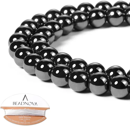 Vista 89 de Cuentas Beadnova redondas de ónix negro de 4 mm, sueltas, para hacer joyas (90-92 piezas)