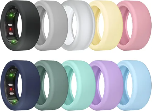 Vista 10 de Paquete de 10 fundas de anillo para RingConn Gen 3/Gen 2/Gen 1, protector de anillo de silicona elástica para RingConn Gen 2, accesorios