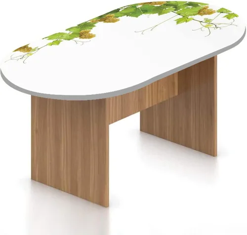 Vista 8 de Mantel ajustable ovalado, de poliéster elástico verde, estilo retro de los años 60 y 70, diseño de círculos de lunares verdes, vintage, se adapta a