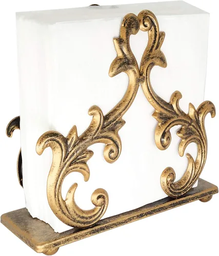 Vista 9 de Owlgift Servilletero Barroco Negro – Soporte Decorativo de Metal para Servilletas de Mesa, Correo u Organizador de Facturas – 6 x 2 x 5.3 Pulgadas