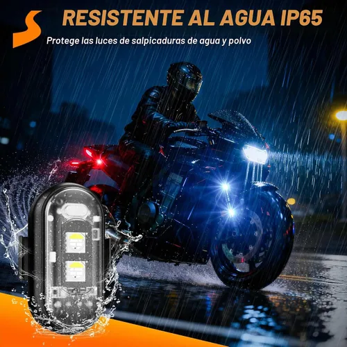 Vista 4 de 8 luces estroboscópicas LED inalámbricas, luz estroboscópica LED inalámbrica de alto brillo, 8 colores, 10 modos de flash, carga USB, impermeable