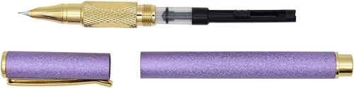 Vista 4 de Gullor Pluma estilográfica extra ligera brillante de 3 piezas, punta fina con convertidor de tinta, multicolor A