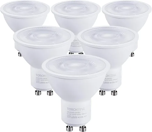 Vista 8 de TORCHSTAR Paquete de 6 bombillas LED GU10 regulables, 3000 K, con Blanco cálido (3000K)