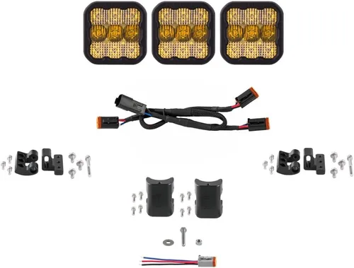 Vista 8 de Diode Dynamics SS5 CrossLink - Barra de luz LED de 3 cápsulas (una), combo blanco profesional
