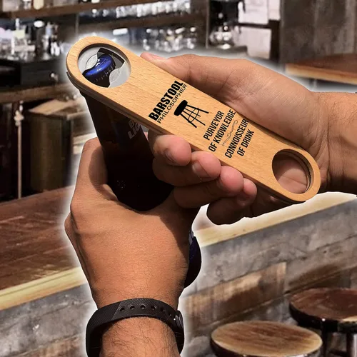 Vista 2 de Abrebotellas de velocidad de madera, abrebotellas de barman (filósofo de barstool filósofo)