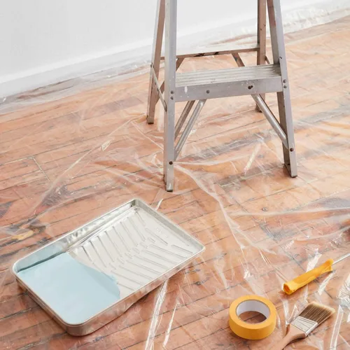 Vista 9 de Ruibo Funda protectora de sofá grande para muebles, tela de plástico impermeable, lona de plástico transparente para pintura, mudanza
