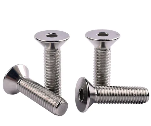 Vista 18 de Tornillos avellanados de cabeza plana de 1/4-20 x 1-1/2", pernos de casquillo hexagonal, acero inoxidable 304 18-8, rosca de máquina completa
