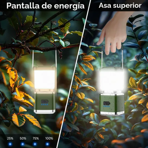 Vista 7 de Farol de Campamento Paquete de 2 Faroles para Cortes de Energía, Luces LED de Campamento para Colgar en Tiendas, Lámpara de Tienda de Campaña con 20