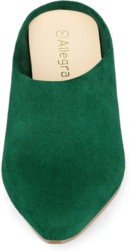 Vista 2 de Allegra K Sandalias de tacón de bloque para mujer con punta puntiaguda, negro y blanco