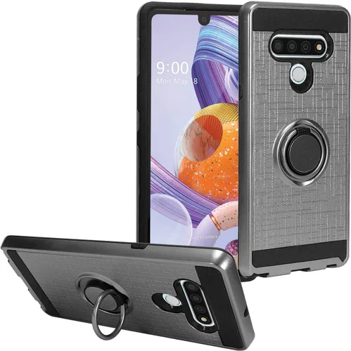 Vista 21 de Para LG Stylo 6 LM-Q730 (2020) - Funda híbrida con soporte de anillo - RS2 Negro