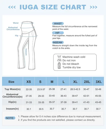 Vista 6 de IUGA Pantalones de maternidad con forro polar con bolsillos, pantalones de yoga de maternidad, pantalones de embarazo acampanados con corte de bota