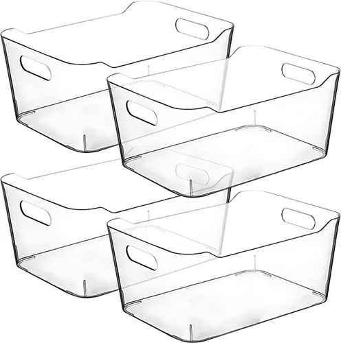 Vista 13 de Contenedores de almacenamiento de plástico transparente para organización de cocina o despensa, organizadores y almacenamiento de despensa