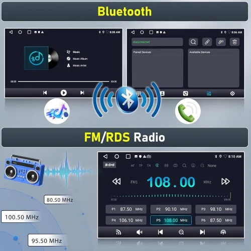 Vista 5 de Radio estéreo de coche Android 13 de 9 pulgadas para Chrysler 200 200C 200S 2015 2016 2017 2018 2019 Touch Doble DIN Radio de coche estéreo