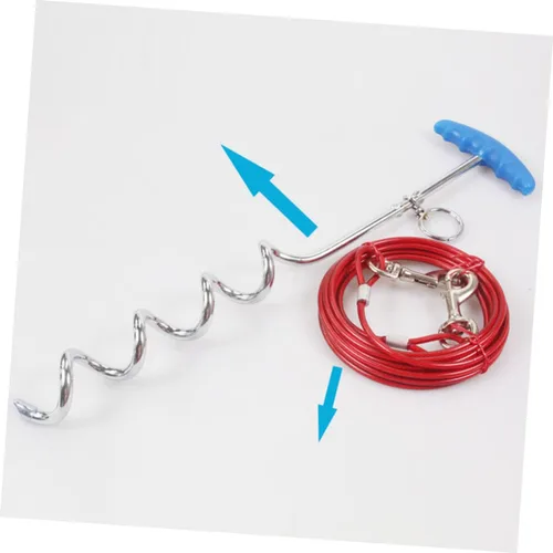 Vista 3 de Cadenas para perros pequeños para exteriores, correa de patio y estaca resistente para perro, correa de estaca para perro, correa de pila