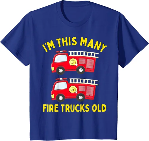 Vista 5 de Camiseta de bomberos para niños de 2º cumpleaños para niños y niñas, Negro, Kids 2