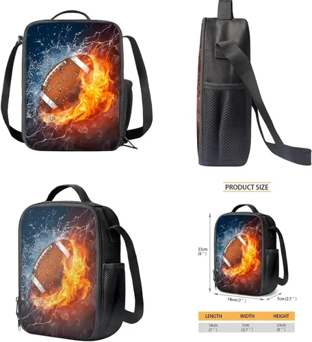 Vista 122 de FOR U DESIGNS Fuego baloncesto impreso niños escuela mochilas viaje mochila libro bolsa