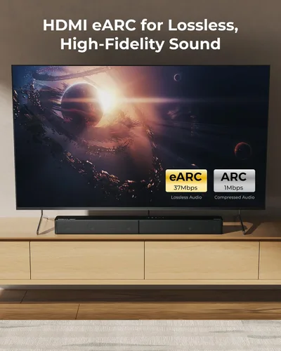 Vista 8 de ULTIMEA Sistema de barra de sonido envolvente de 5.1 canales con Dolby Negro
