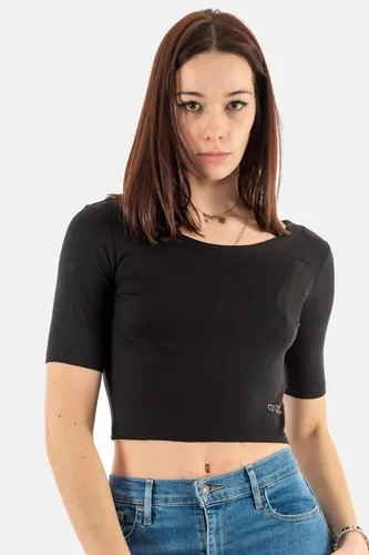 Vista 2 de GUESS Camiseta de manga corta con cuello redondo y lazo en la espalda para mujer