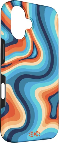 Vista 3 de Funda psicodélica para iPhone 16 Retro Groovy Liquid Swirl Hippie 70's 80's