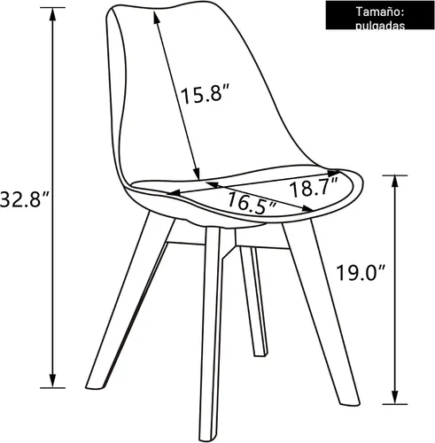 Vista 3 de LSSBOUGHT Sillas de comedor modernas de mediados de siglo con patas de Negro