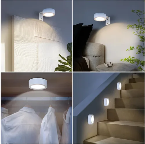 Vista 8 de Paquete de 2 luces de imagen para pared, magnéticas recargables blancas con Blanco (3 colores)