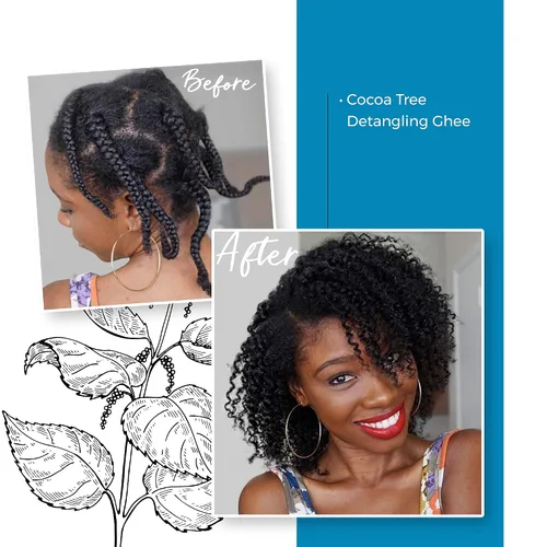 Vista 7 de Qhemet Biologics L.O.C. Method Collection para cabello de alta porosidad, incluye ghee desenredante de árbol de cacao, suero suavizante de ricino