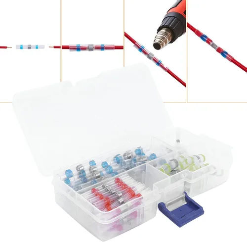 Vista 6 de Electrical Wire Crimp Terminals, Simple Transparent Shell, Heat Shrink End Connectors for Solder Ring Terminals(100pcs Boxed)
