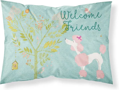 Vista 109 de Caroline's Treasures BB7625PILLOWCASE - Funda de almohada decorativa de tela con texto en inglés "Welcome Friends" Airedale Terrier estándar