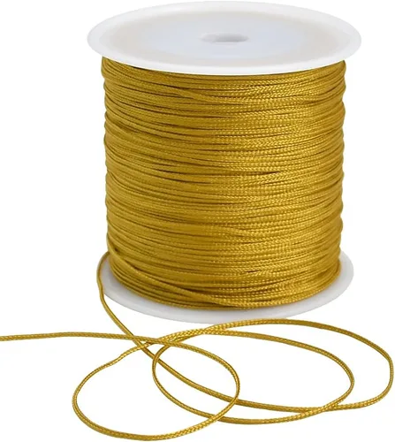 Vista 19 de TONIFUL Cordón de Nylon Negro de 1mm x 100 Yardas Cuerda de Satén para Hacer Pulseras y Joyas Cordón de Macramé Rattail Trim Collar a Granel Hilo