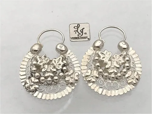 Vista 7 de Arracada Jerezana #3 1/2 double view, made of .950 sterling silver, via fast DHL.