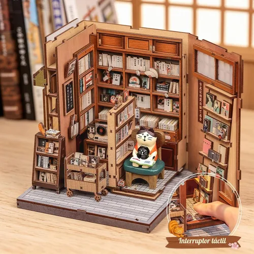 Vista 3 de Fsolis Kit de rincón de libro japonés - Kit de casa en miniatura de bricolaje