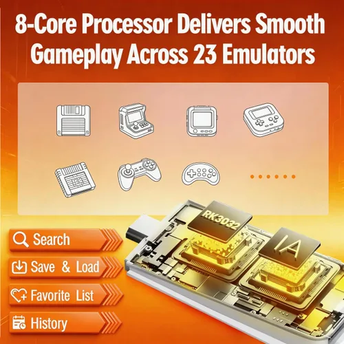 Vista 2 de Retro Gaming Console Stick with 20,000+ Built in Games, 4K HDMI Plug & Play, 64GB Memory, Dual 2.4G Wireless Controllers with Lag-Free Connection