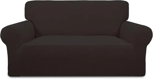Vista 31 de PureFit Funda elástica para sofá biplaza, funda de sofá suave y antideslizante de jacquard de elastano, protector de muebles lavable con espuma