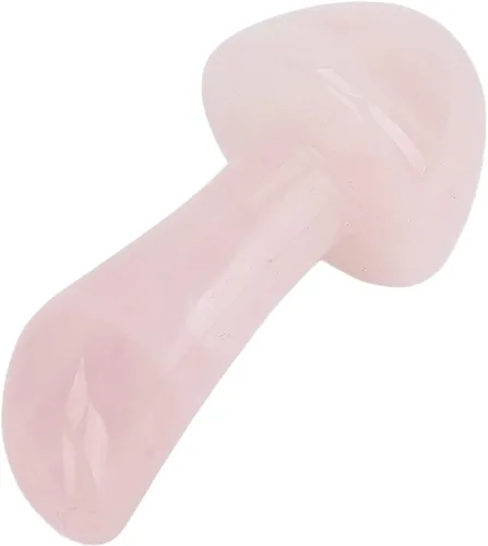 Vista 5 de Masajeador en forma de hongo, práctico y versátil, relajante, piedras de masaje Gua Sha, profesional para mujeres, para espalda, cuarzo rosa