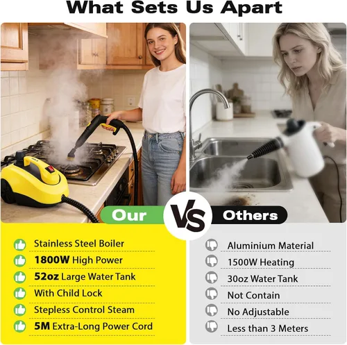 Vista 6 de TVD 5 Bar 320°F Steam Cleaner for Home, Bathroom, Kitchen, Floor & Grout