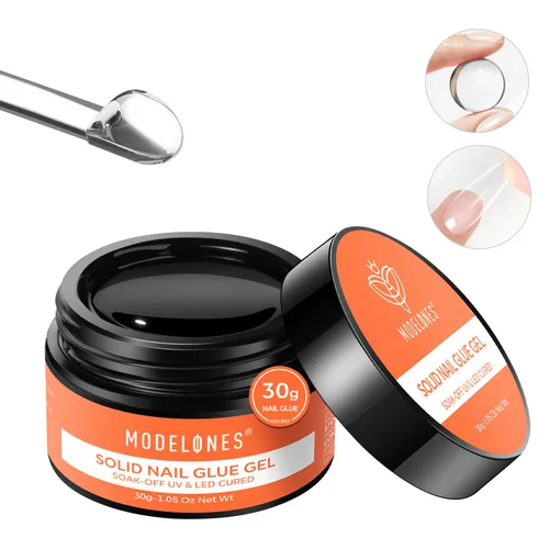 Vista 27 de Modelones - Juego de pegamento en gel para uñas de 9 en 1 con cepillo, gel de uñas de 15 ml para strass, gel de base, kit de gel de uñas de arte