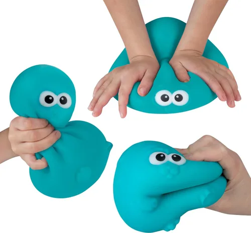 Vista 3 de ORB Easy Sqweezy Bubba The Chunky Puppy – Gran Juguete de Perro Squishy Gordito Azul de Crecimiento Lento – Squish de Malvavisco Extra Suave