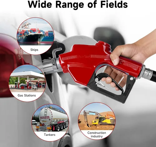 Vista 7 de Boquilla de combustible automática de 1 pulgada NPT de apagado automático roja con junta giratoria de 19/16 pulgadas (diámetro exterior = 30 mm)