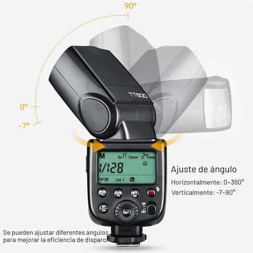 Vista 6 de Godox TT600 2.4G Flash inalámbrico Speedlite Master/Slave Flash con sistema de disparo incorporado compatible con Canon Nikon Pentax Olympus