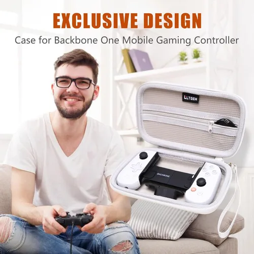 Vista 5 de LTGEM case for Backbone One Mobile Gaming Controller, Handheld Gaming Console Portable Travel Holder, Extra Mesh Pocket for Cables Power Bank