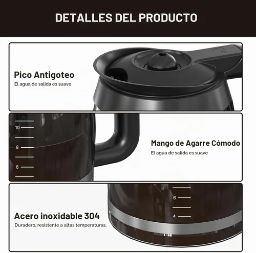 Vista 4 de CE251 - Jarra de vidrio de repuesto de 12 tazas compatible con cafetera Ninja, compatible con modelos CE251 CE201 CE201C CE200 CE200C modelo #
