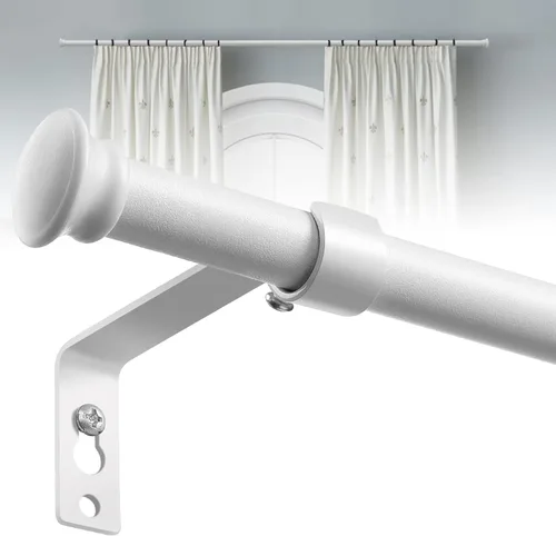 Vista 10 de Barras de cortina para ventanas de 28 a 50 pulgadas, juego de barras de cortina resistentes de 5/8 pulgadas, barras decorativas para cortinas