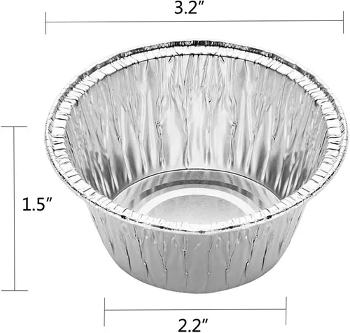 Vista 4 de Moldes para cupcakes, paquete de 100 moldes de papel de aluminio para magdalenas, 4 onzas, soportes para pudín (100)