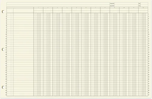 Vista 2 de BookFactory - Cuaderno grande de contabilidad de 12 columnas, 50 páginas