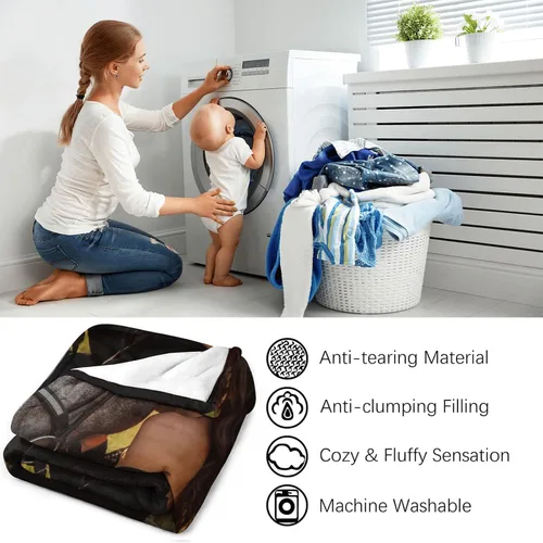 Vista 5 de D-Story Manta personalizada con fotos, manta de fotos personalizada con cualquier texto, manta de forro polar personalizada para cama, sofá